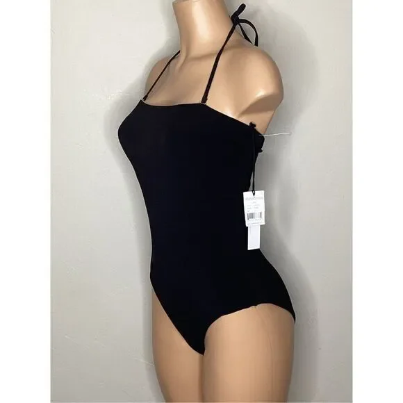 New. Robin Piccone black bandeau one piece. Size 10. Retails $179